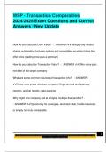 WSP - Transaction Comparables  2024&sol;2025 Exam Questions and Correct  Answers &vert; New Update