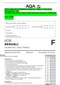 2024 AQA GCSE BENGALI 8638&sol;RF&colon; Paper 3 Reading&period; Foundation Tier  Verified Question Paper with Marking Scheme Combined&period; June 2024