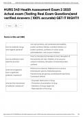 NURS 340 Health Assessment Exam 2 2025 Actual exam &lpar;Testing Real Exam Questions&rpar;and verified Answers &lpar; 100&percnt; accurate&rpar; GET IT RIGHT&excl;&excl;