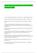 HCM Final Exam questions with complete solutions 2025