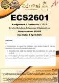 ECS2601 Assignment 1 &lpar;COMPLETE ANSWERS&rpar; Semester 1 2025 &lpar;655050&rpar; - DUE 2 April 2025