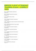 BREEZE FLIGHT ATTENDANT TRAINING EXAM 1 CORRECT 100&percnt;