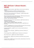 MGT 350 Exam 1 &lpar;Shawn Russell&comma; UNCW&rpar;  Latest 2025 Update with complete solution&period;