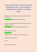 NU 650 &vert; NU650 EXAM 1 &vert; ADVANCED HEALTH ASSESSMENT EXAM 1 &vert; 100&percnt; CORRECLTY ANSWERED AND GRADED A&plus; &vert; 2025&sol;2026 GUIDE &vert; REGIS