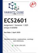 ECS2601 Assignment 1 &lpar;DETAILED ANSWERS&rpar; Semester 1 2025 - DISTINCTION GUARANTEED 