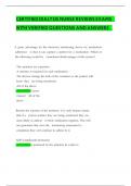 CERTIFIED DIALYSIS NURSE EXAMS REVIEW WITH VERIFIED QUESTIONS AND ANSWERS