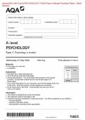 Actual 2024 AQA A-level PSYCHOLOGY 7182&sol;2 Paper 2 Psychology in context Merged Question Paper &plus; Mark Scheme