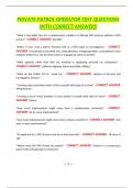 PRIVATE PATROL OPERATOR TEST QUESTIONS WITH CORRECT ANSWERS
