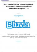 SOLUTION MANUAL for Data Analytics for Accounting&comma; 3rd Edition by Vernon Richardson&comma;Chapters 1 - 9