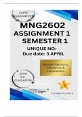 MNG2602 Assignment 1 &lpar;COMPLETE ANSWERS&rpar; Semester 1 2025 - DUE 3 April 2025