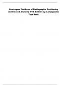 Test bank for Textbook of Radiographic Positioning and Related Anatomy 11th Edition by John Lampignano &