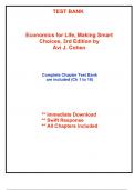Test Bank for Economics for Life&comma; Making Smart Choices&comma; 3rd Edition by Cohen - 2025 Published &lpar;All Chapters included&rpar;