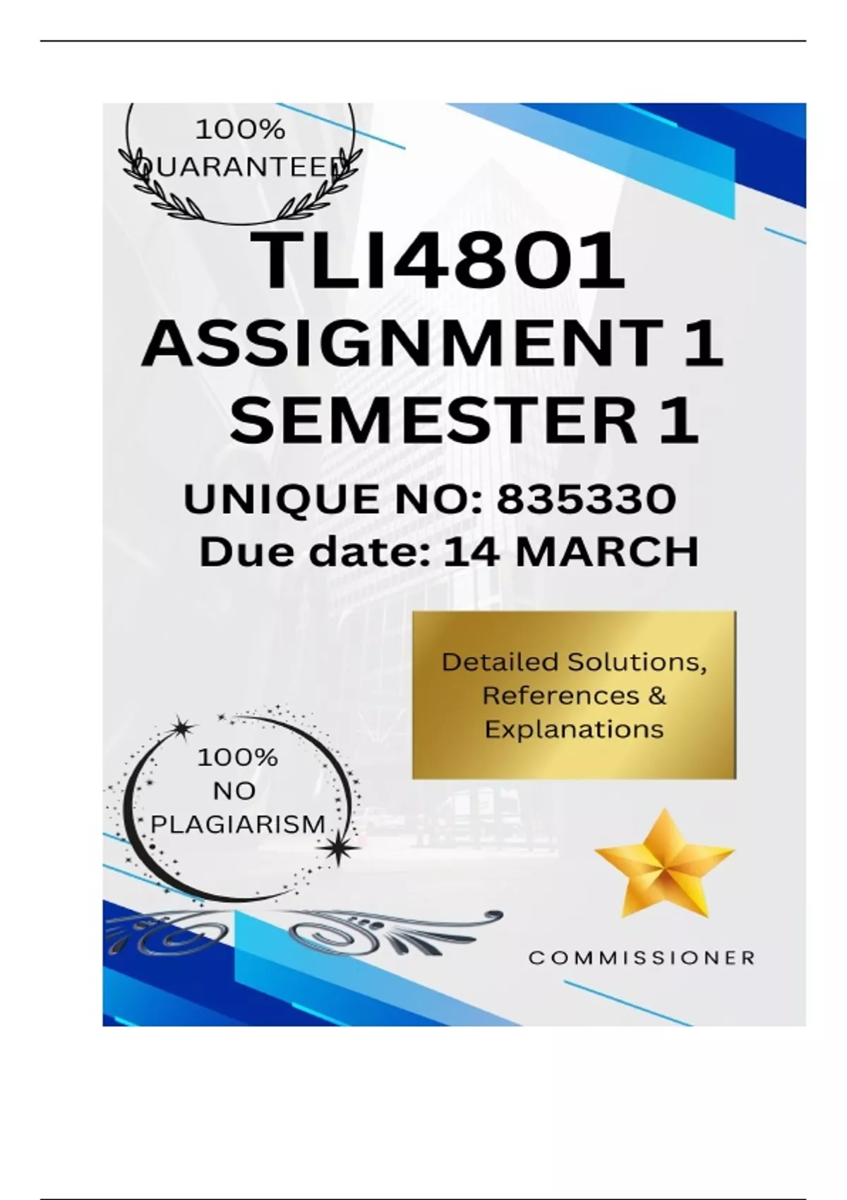 TLI4801 Assignment 1 (COMPLETE ANSWERS) Semester 1 2025 (835330) - DUE ...