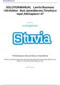 SOLUTION MANUAL Law for Business 15th Edition ByA&period;JamesBarnes&comma;TimothyLemper&comma;AllChapters1-47