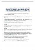 WCU PATHO 370 MIDTERM STUDY  QUESTIONS And Answers SET 5&sol;5