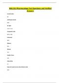 NSG 251 Pharmacology Test Questions and Verified Answers