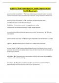 NSG 251 final Exam Need to Study Questions and Verified Answers