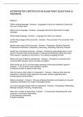 INTERPRETER CERTIFICATION EXAM PREP QUESTIONS & ANSWERS