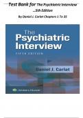 Test Bank For The Psychiatric Interview 5th Edition&lpar; Daniel J&period; Carlat &comma; 2025&rpar; All Chapters 1-34&vert; Newest Edition