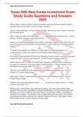 Texas SAE Real Estate Investment Exam Study Guide Questions and Answers 2025