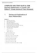 Solution Manual for Business Mathematics In Canada 10th Edition by F&period; Ernest Jerome & Tracy Worswick &comma; ISBN&colon; 9781260065992 &vert;All Chapters Verified&vert; Guide A&plus;