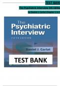 Test Bank For The Psychiatric Interview 5th Edition&lpar; Daniel J&period; Carlat &comma; 2025&rpar; All Chapters 1-34&vert; Newest Edition