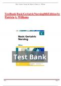 Test Bank Basic Geriatric Nursing 8th Edition by Patricia A&period; Williams