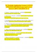 NC Pesticide Application License LATEST UPDATED 2025&sol;2026 Exam And Correct Answers 100&percnt; GRADED AT A&plus;