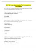 STAT 121 Exam Questions Verified Answers Latest Update 2025