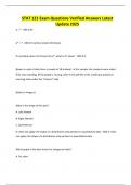 STAT 121 Exam Questions Verified Answers Latest Update 2025