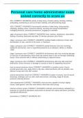 Personal care home administrator exam solved correctly to score a&plus;