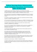 Federal Nursing Home Administrator Exam Complete Questions And Answers 100&percnt; Verified 2025