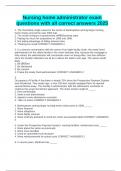Nursing home administrator exam questions with all correct answers 2025