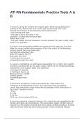 ATI RN Fundamentals Practice Tests A & B exam with 100&percnt; correct answers 2025