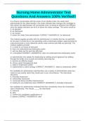Nursing Home Administrator Test Questions And Answers 100&percnt; Verified&excl;&excl;