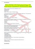 WCU PATHO 370 Pathophysiology 370 Final Exam Questions and Answers 2025