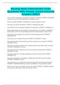 Nursing Home Administrator Exam Questions With Already Solved Correctly Answers 2025&excl;&excl;&excl;