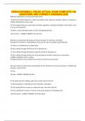 OHSAA BASEBALL RULES ACTUAL EXAM COMPLETE 150 QUESTIONS AND CORRECT ANSWERS 2025