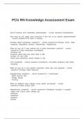 PCU RN Knowledge Exam Assessment