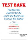Test Bank for Fundamental Statistics for the Social and Behavioral Sciences&comma; 2nd Edition Tokunaga