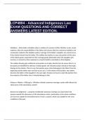 LCP4804 - Advanced Indigenous Law EXAM QUESTIONS AND CORRECT ANSWERS LATEST EDITION&period;