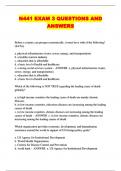 N441 EXAM 3 QUESTIONS AND ANSWERS