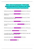 WGU - Intro to Cryptography - D334 Latest Update 2025-2026 Exam Questions with 100&percnt; Verified Correct Answers Guaranteed A&plus;