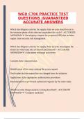 WGU C706 PRACTICE TEST QUESTIONS &vert;GUARANTEED ACCURATE ANSWERS