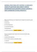 GENERAL STRUCTURAL PEST CONTROL 7a EXAM WITH  COMPLETE QUESTIONS AND CORRECT VERIFIED  ANSWERS&lpar;DETAILED ANSWERS&rpar; ALREADY GRADED A&plus;  100&percnt; GUARANTEED TO PASS CONCEPTS&excl;&excl;&excl;