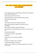N441 ADULT HEALTH FINAL EXAM QUESTIONS AND ANSWERS