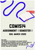 COM1514 Assignment 1 Semester 1 &vert; Due March 2025
