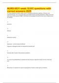 NURS 6531 week 10 KC questions with  correct answers 2025 