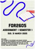 FOR2605 Assignment 1 Semester 1 | Due 31 March 2025