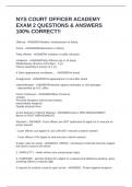 NYS COURT OFFICER ACADEMY EXAM 2 QUESTIONS & ANSWERS 100&percnt; CORRECT&excl;&excl;